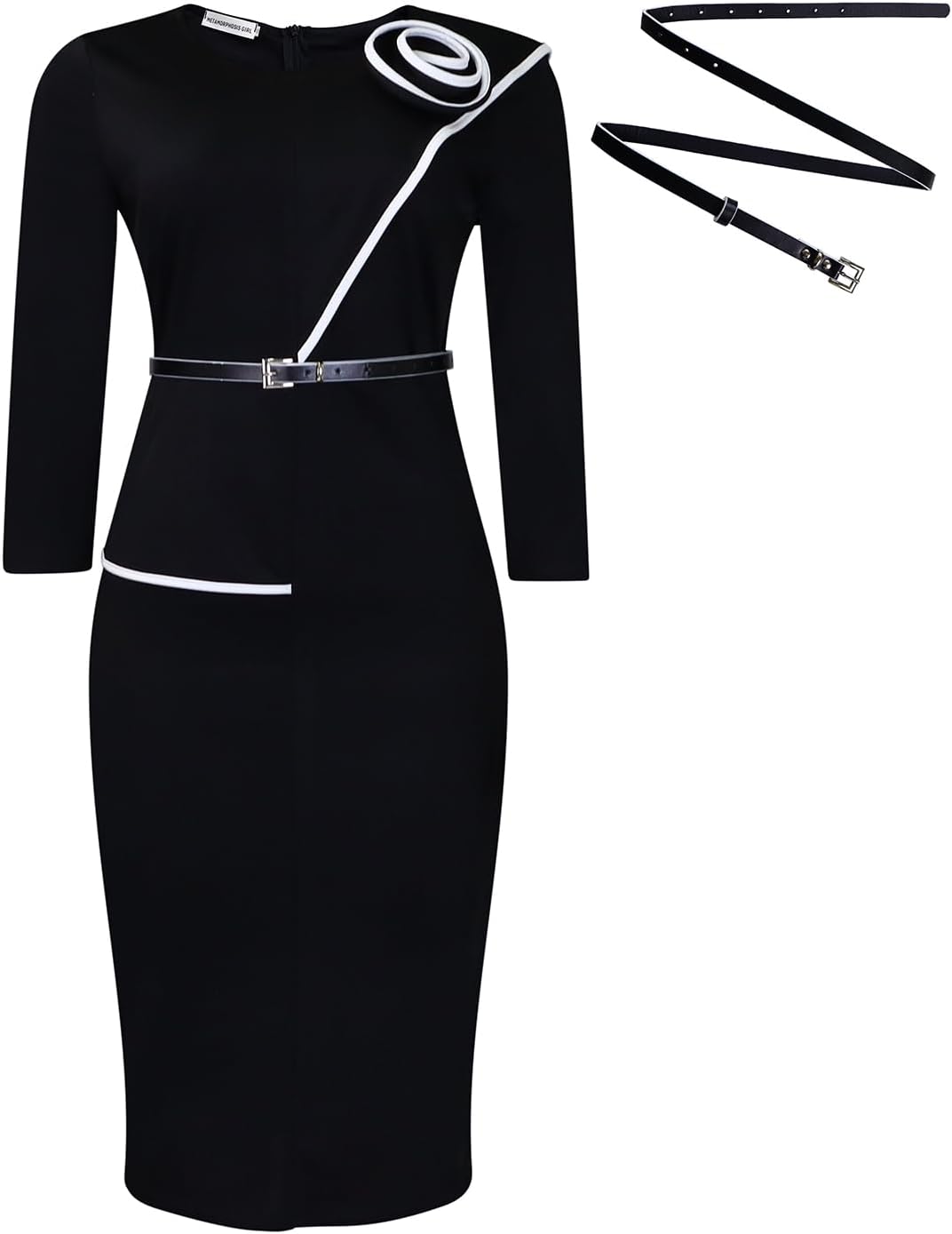 Wear to Work Dress for Women Business Casual Bodycon Midi Dress Elegance Church Outfits