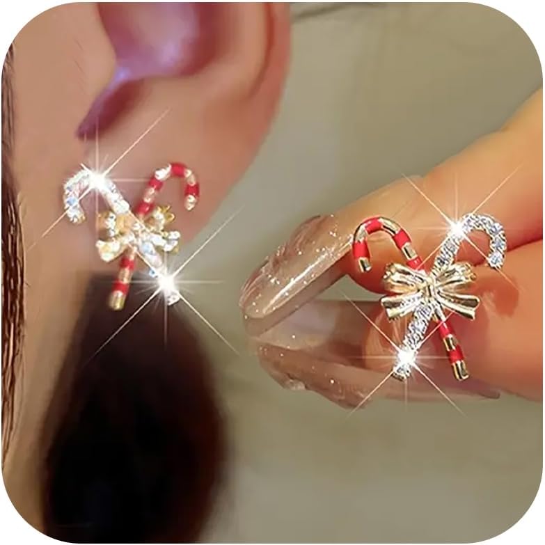 Charming Christmas Earrings Set for Women - Delightful Stocking Stuffers with Festive Bow, Bell, Tree, and Snowflake Dangles for Your Holiday Jewelry Collection!