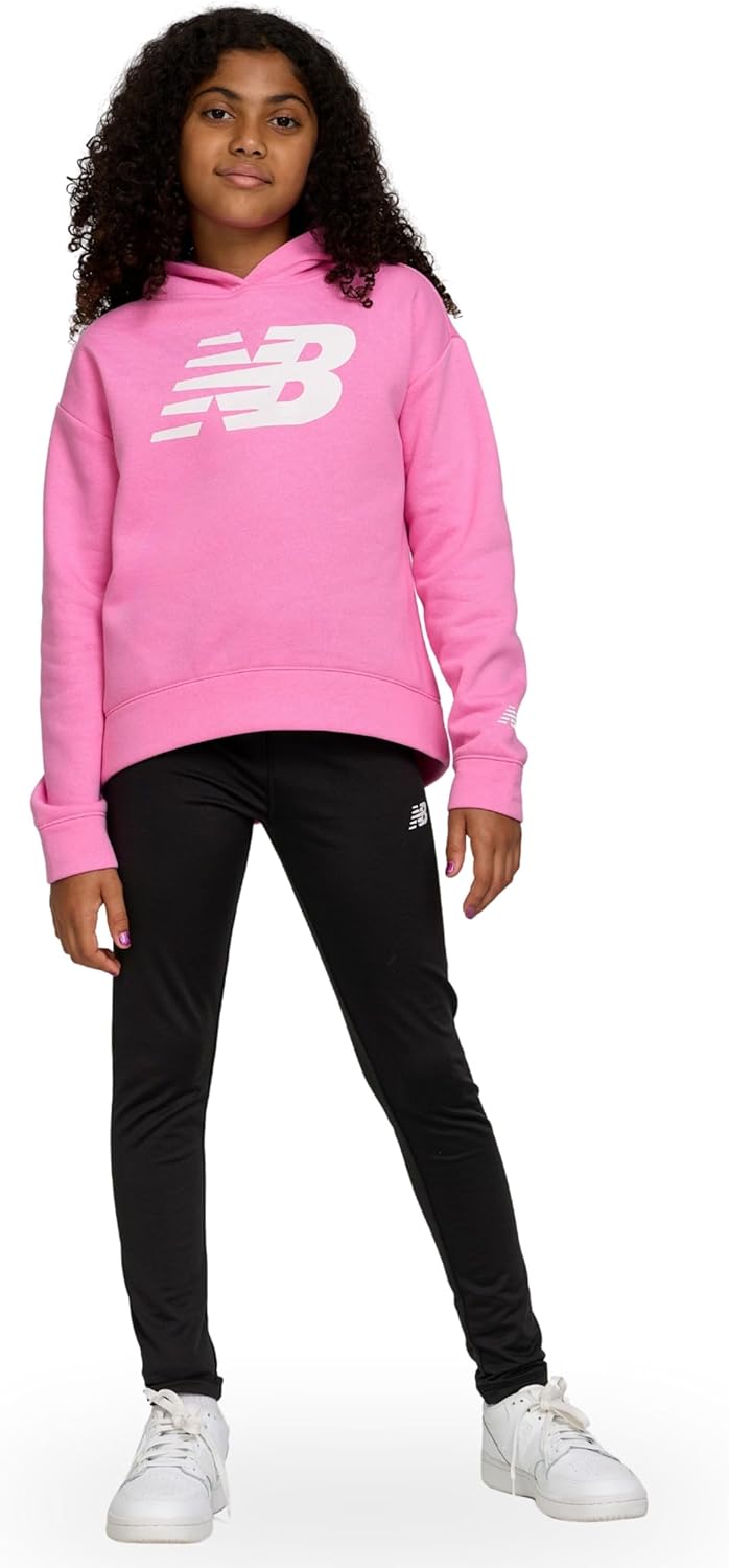 Girls Athletic 2 Piece – Pullover Hoodie & Fleece-Lined Leggings Sweatsuit Set, Soft Performance Activewear