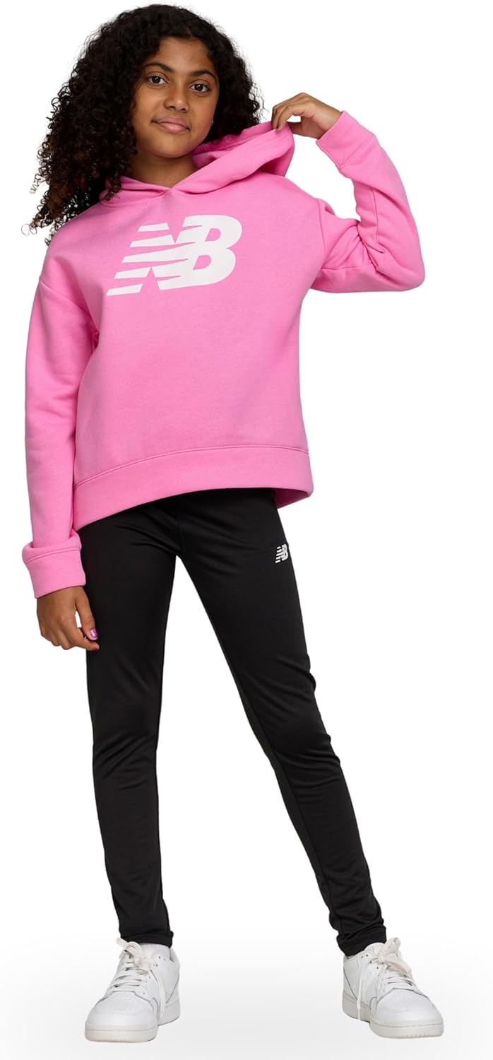 Girls Athletic 2 Piece – Pullover Hoodie & Fleece-Lined Leggings Sweatsuit Set, Soft Performance Activewear