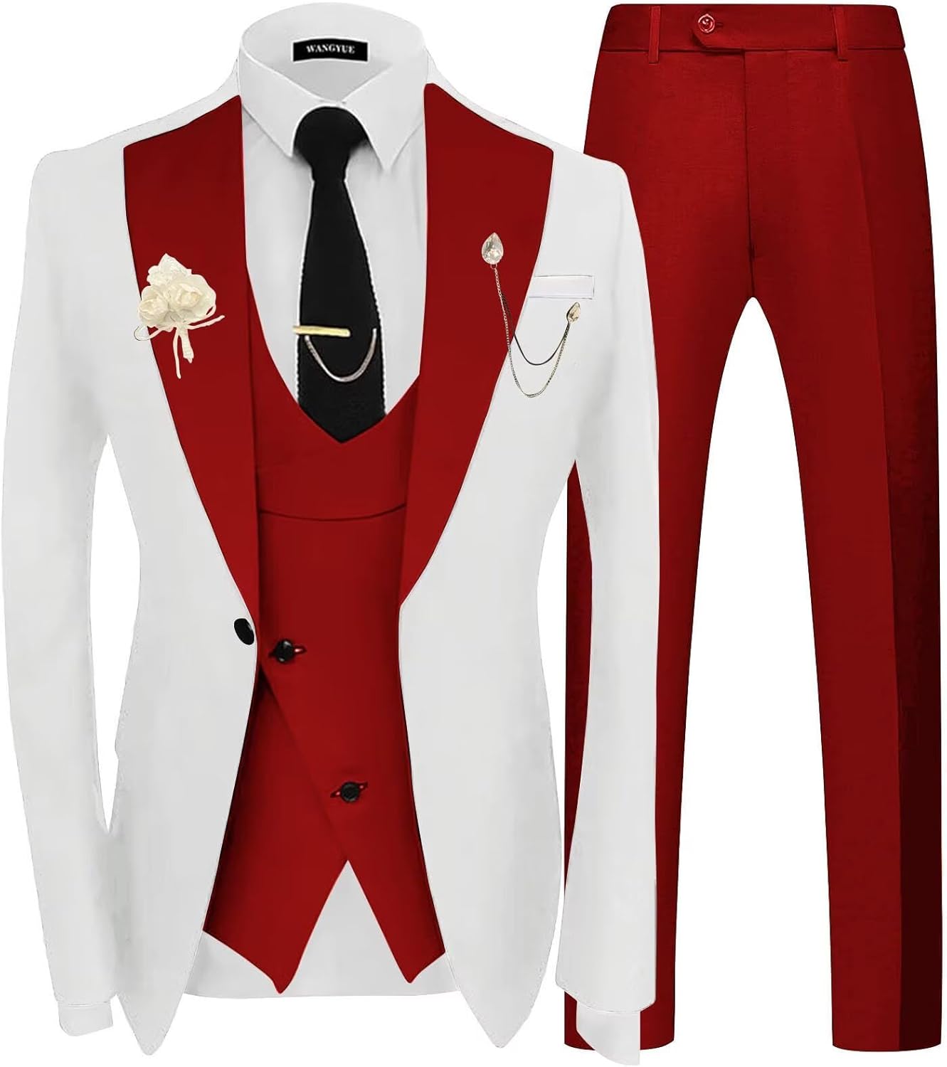 3 Piece Mens Tuxedo Suit Slim Fit Tuxedo for Men Double Breasted Wedding Prom Suits Blazer Vest Pants Sets 2025