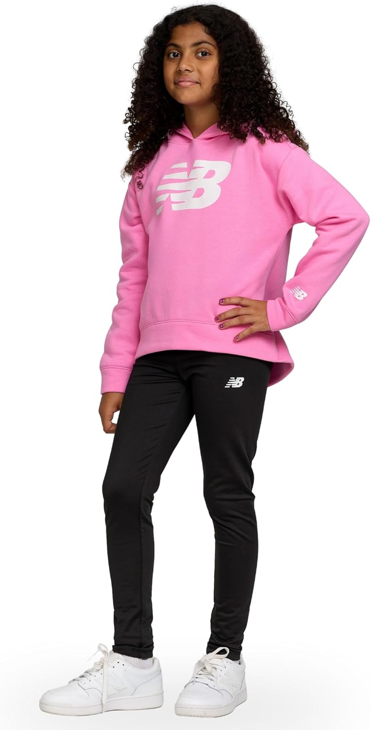 Girls Athletic 2 Piece – Pullover Hoodie & Fleece-Lined Leggings Sweatsuit Set, Soft Performance Activewear