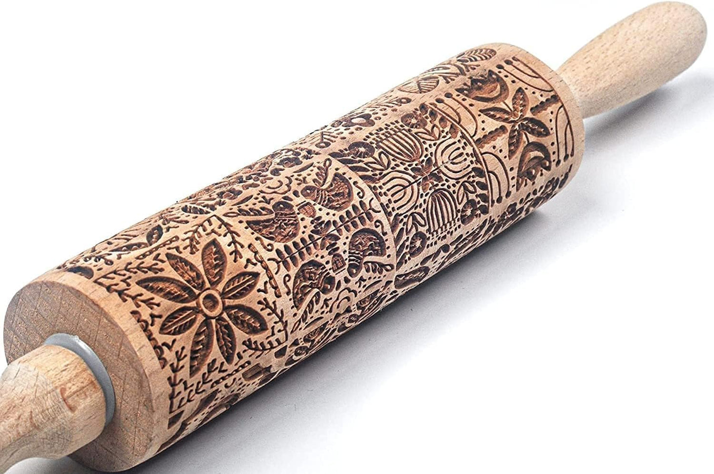 Festive Gingerbread Man Wooden Rolling Pin: Create Beautiful Embossed Cookies and Pastries for the Holidays