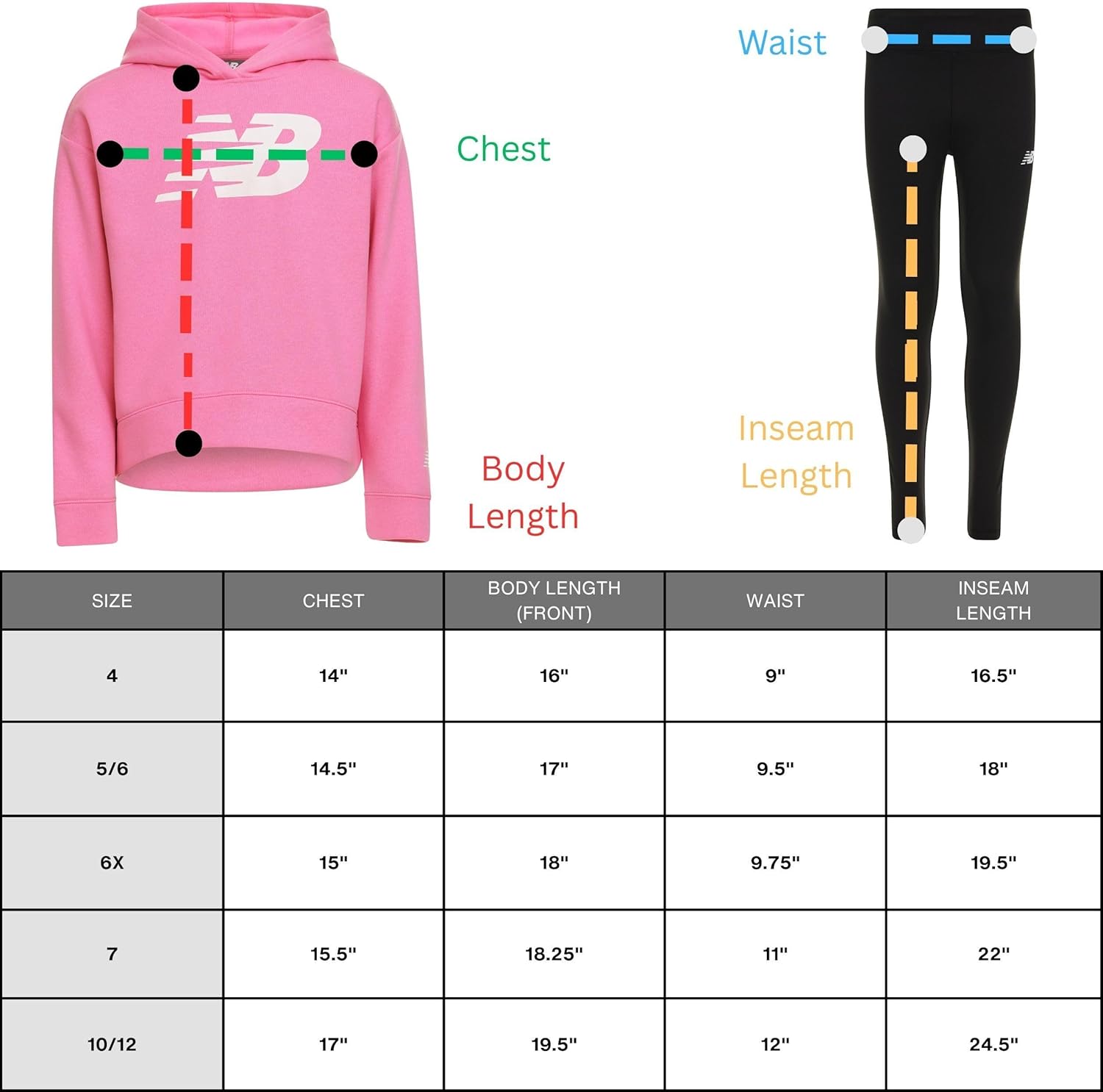 Girls Athletic 2 Piece – Pullover Hoodie & Fleece-Lined Leggings Sweatsuit Set, Soft Performance Activewear