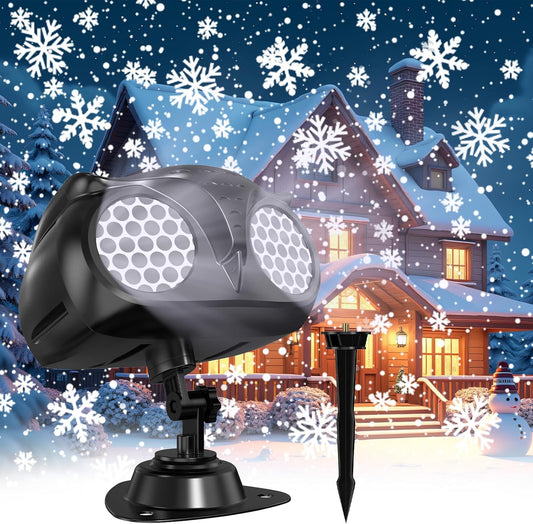 Enchanting Christmas Snowflake Projector Lights - HD Dynamic Owl Design, Waterproof for Indoor & Outdoor Holiday Decor