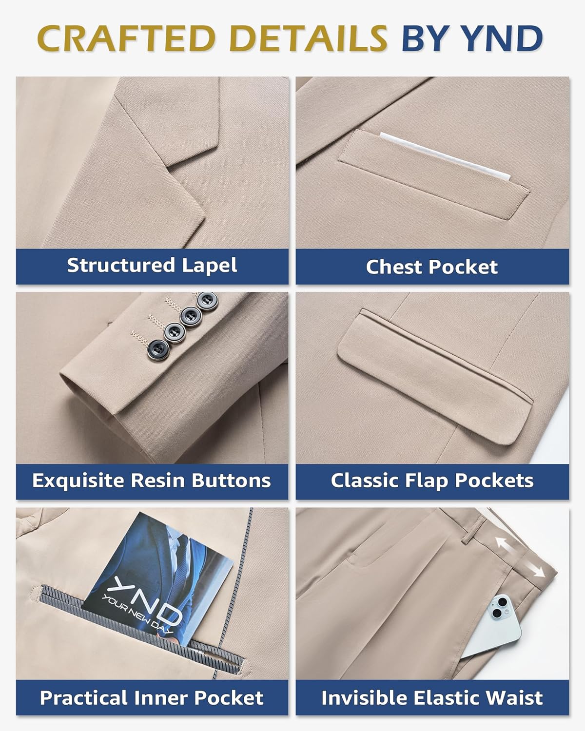 Men'S 3 Piece Suit Set with Tie, 2 Button Slim Fit Solid Blazer Jacket Vest Pants, Business Wedding Party Suits for Men
