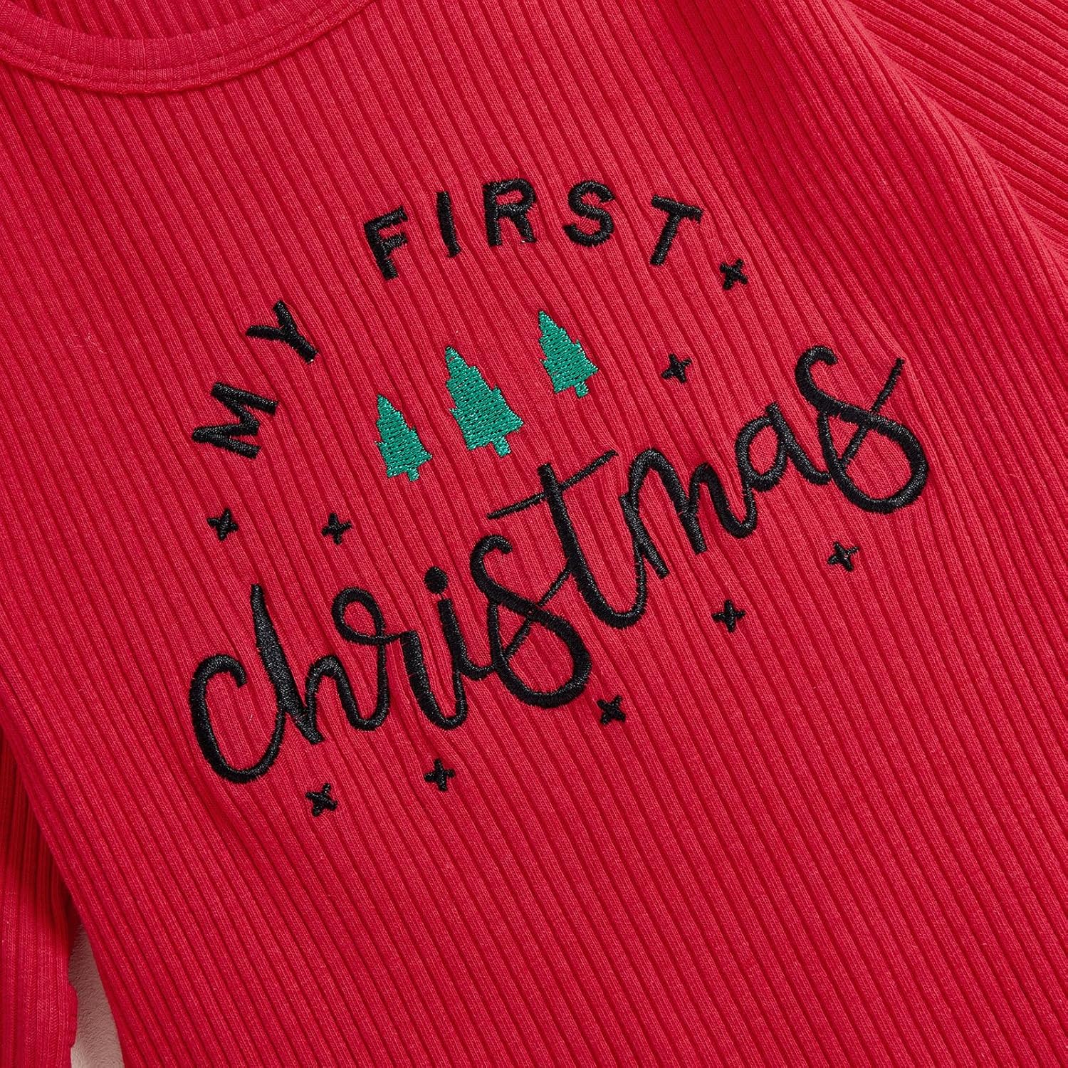 My First Christmas Baby Girl Outfit Cute Santa Romper Long Sleeve Onesie Jumpsuit Infant Newborn Outfits Clothes
