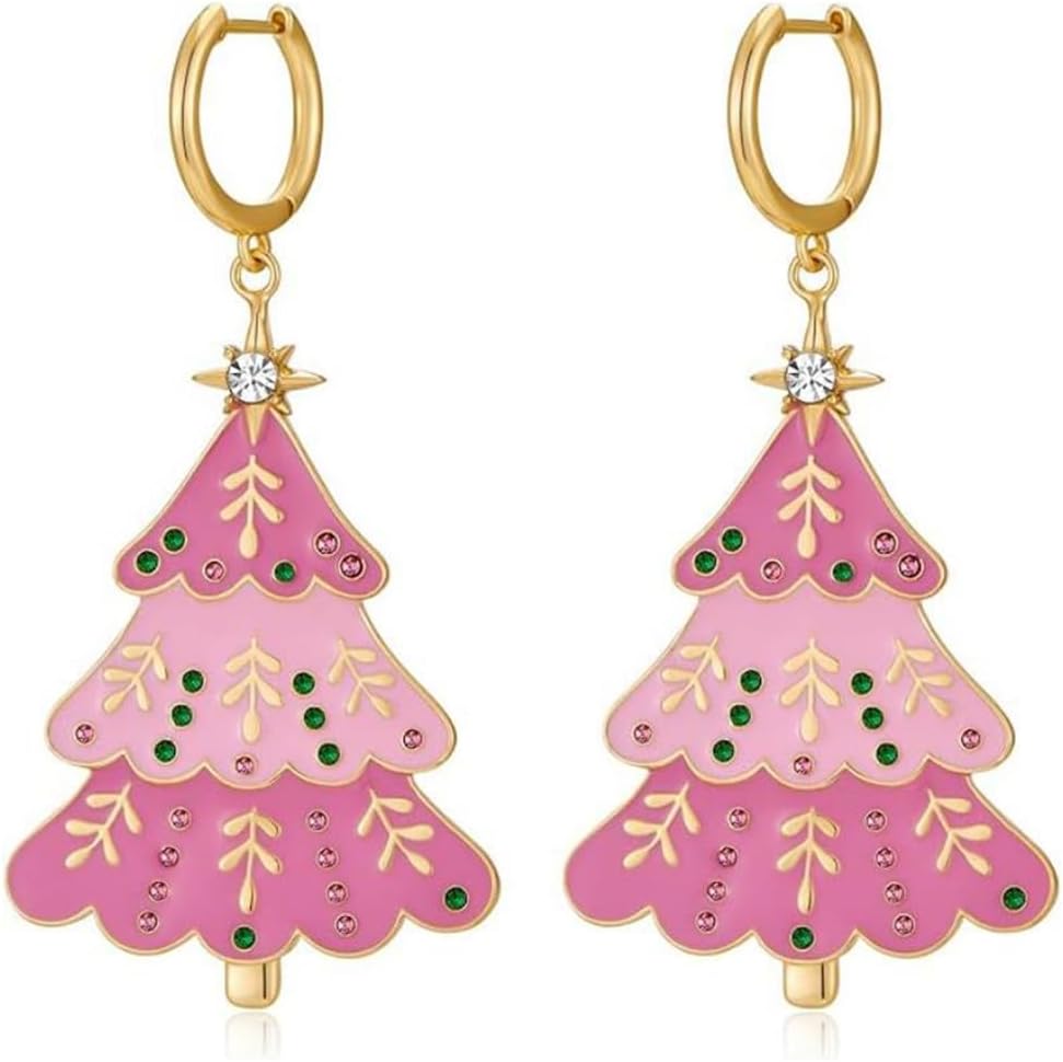 Charming Christmas Earrings Set for Women - Delightful Stocking Stuffers with Festive Bow, Bell, Tree, and Snowflake Dangles for Your Holiday Jewelry Collection!