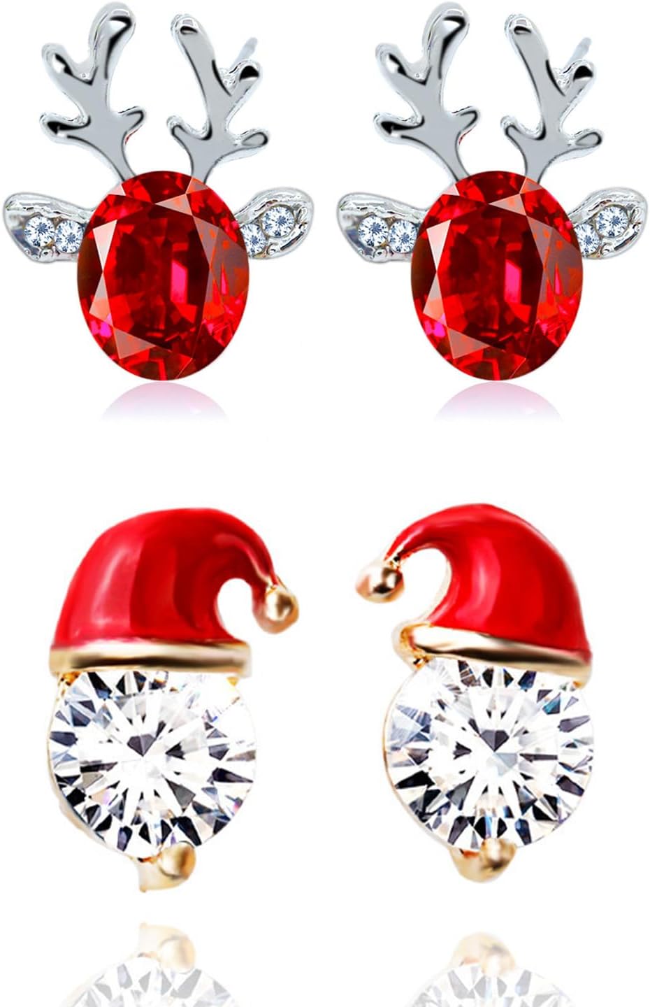 Charming Christmas Earrings Set for Women - Delightful Stocking Stuffers with Festive Bow, Bell, Tree, and Snowflake Dangles for Your Holiday Jewelry Collection!