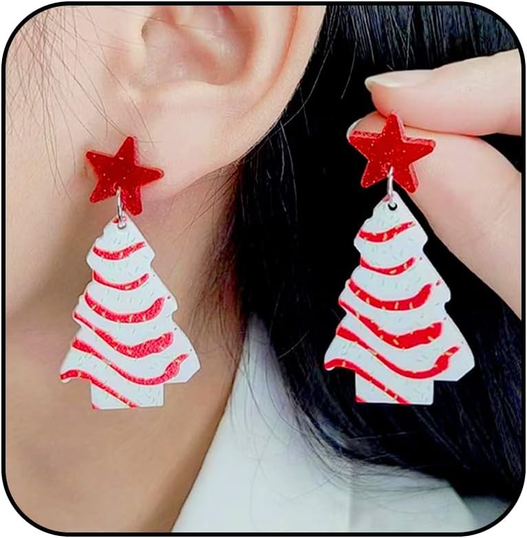 Charming Christmas Earrings Set for Women - Delightful Stocking Stuffers with Festive Bow, Bell, Tree, and Snowflake Dangles for Your Holiday Jewelry Collection!