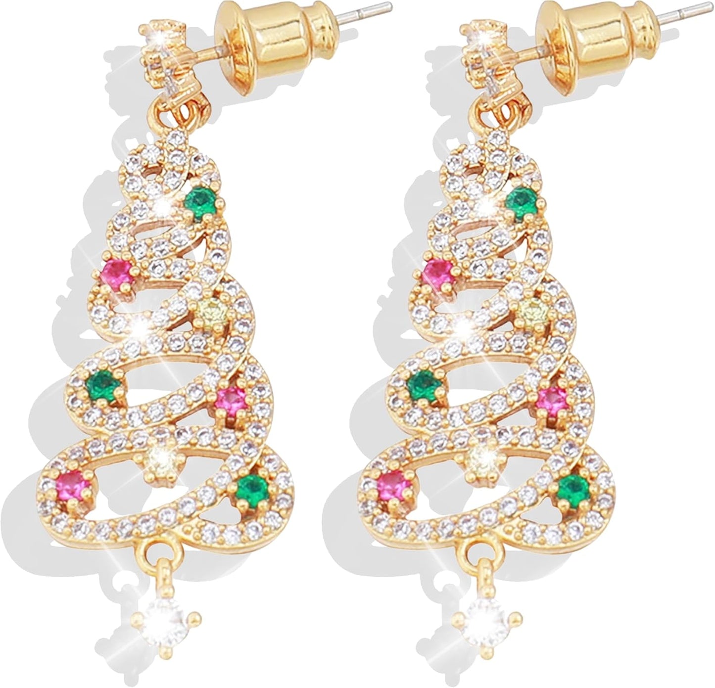 Charming Christmas Earrings Set for Women - Delightful Stocking Stuffers with Festive Bow, Bell, Tree, and Snowflake Dangles for Your Holiday Jewelry Collection!