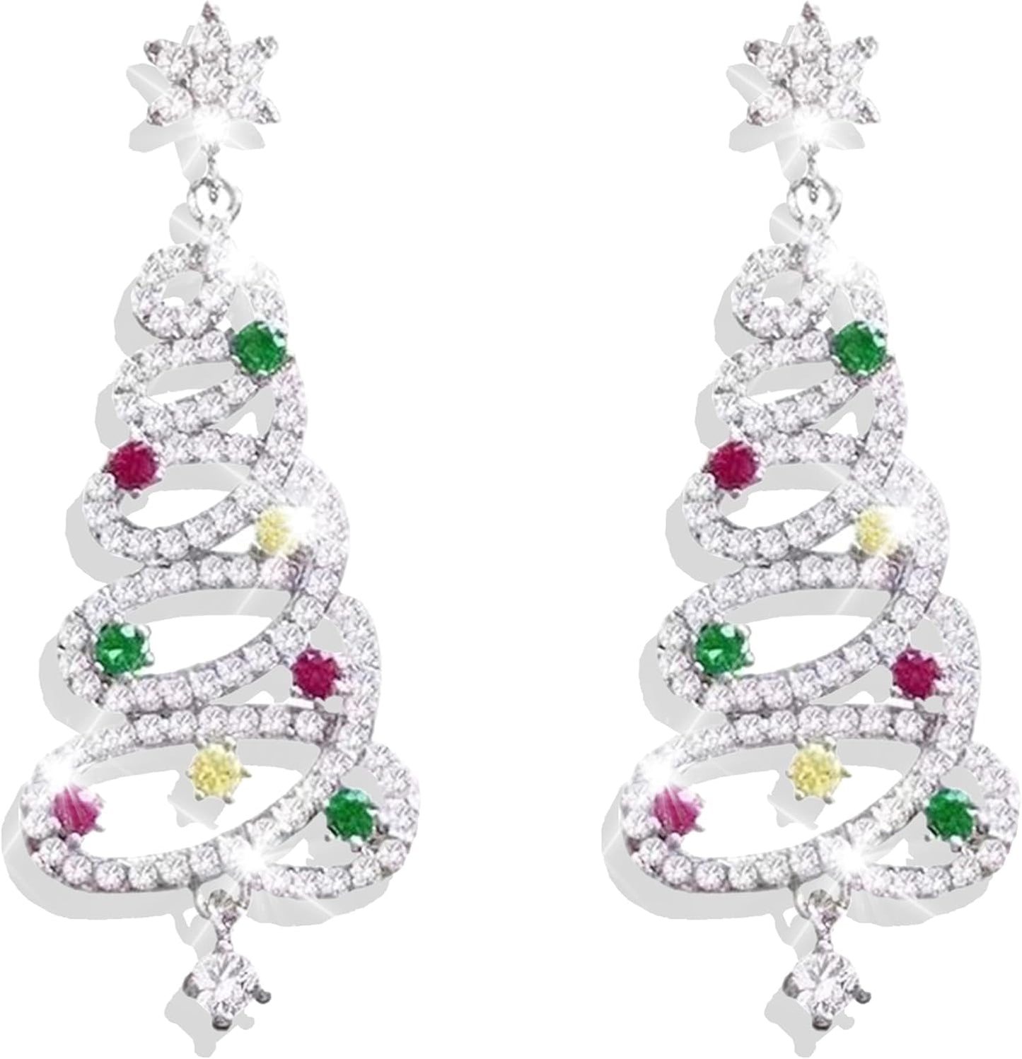 Charming Christmas Earrings Set for Women - Delightful Stocking Stuffers with Festive Bow, Bell, Tree, and Snowflake Dangles for Your Holiday Jewelry Collection!