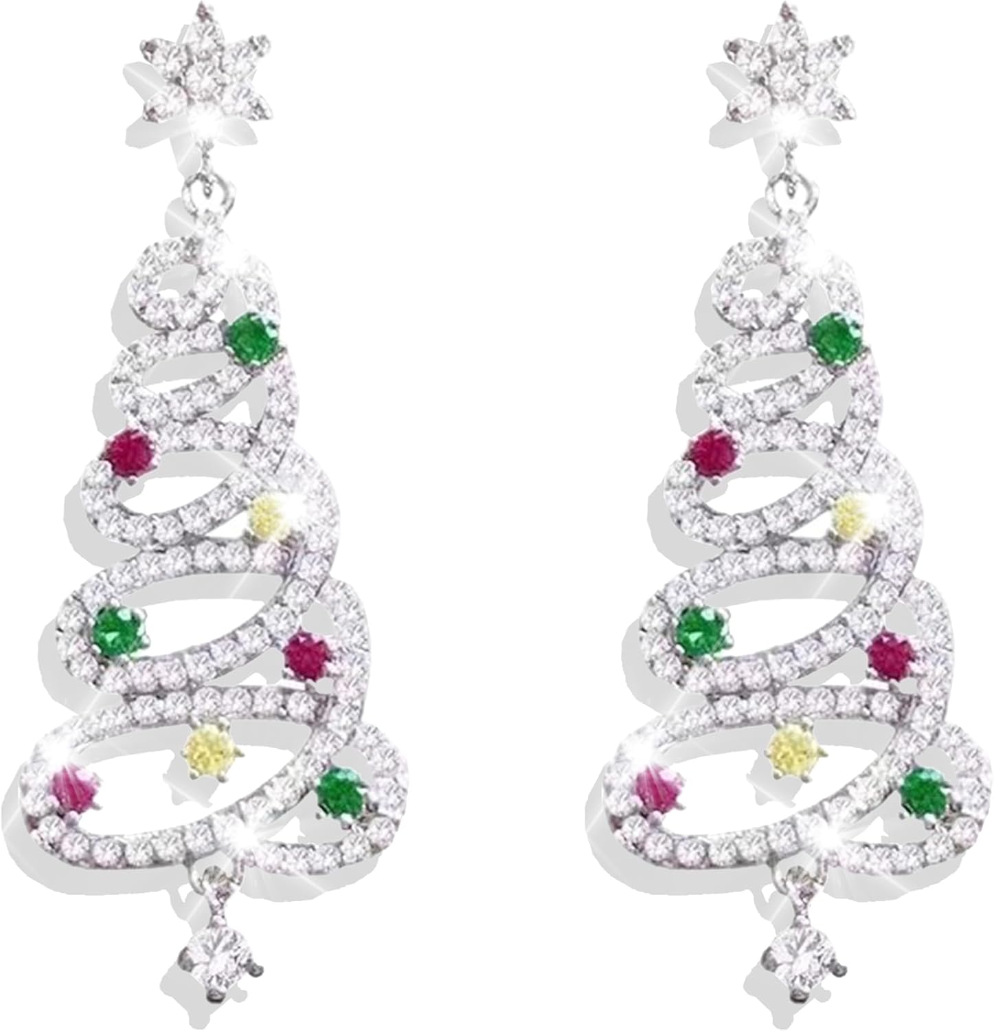 Charming Christmas Earrings Set for Women - Delightful Stocking Stuffers with Festive Bow, Bell, Tree, and Snowflake Dangles for Your Holiday Jewelry Collection!