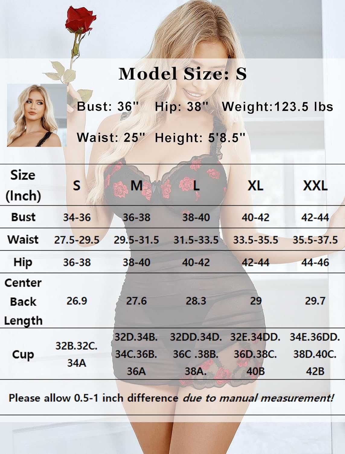 Lingerie for Women Mesh Babydoll Lingeries Lace Chemise Floral Sleepwear Dress Sheer Exotic Boudoir Outfit S-XXL