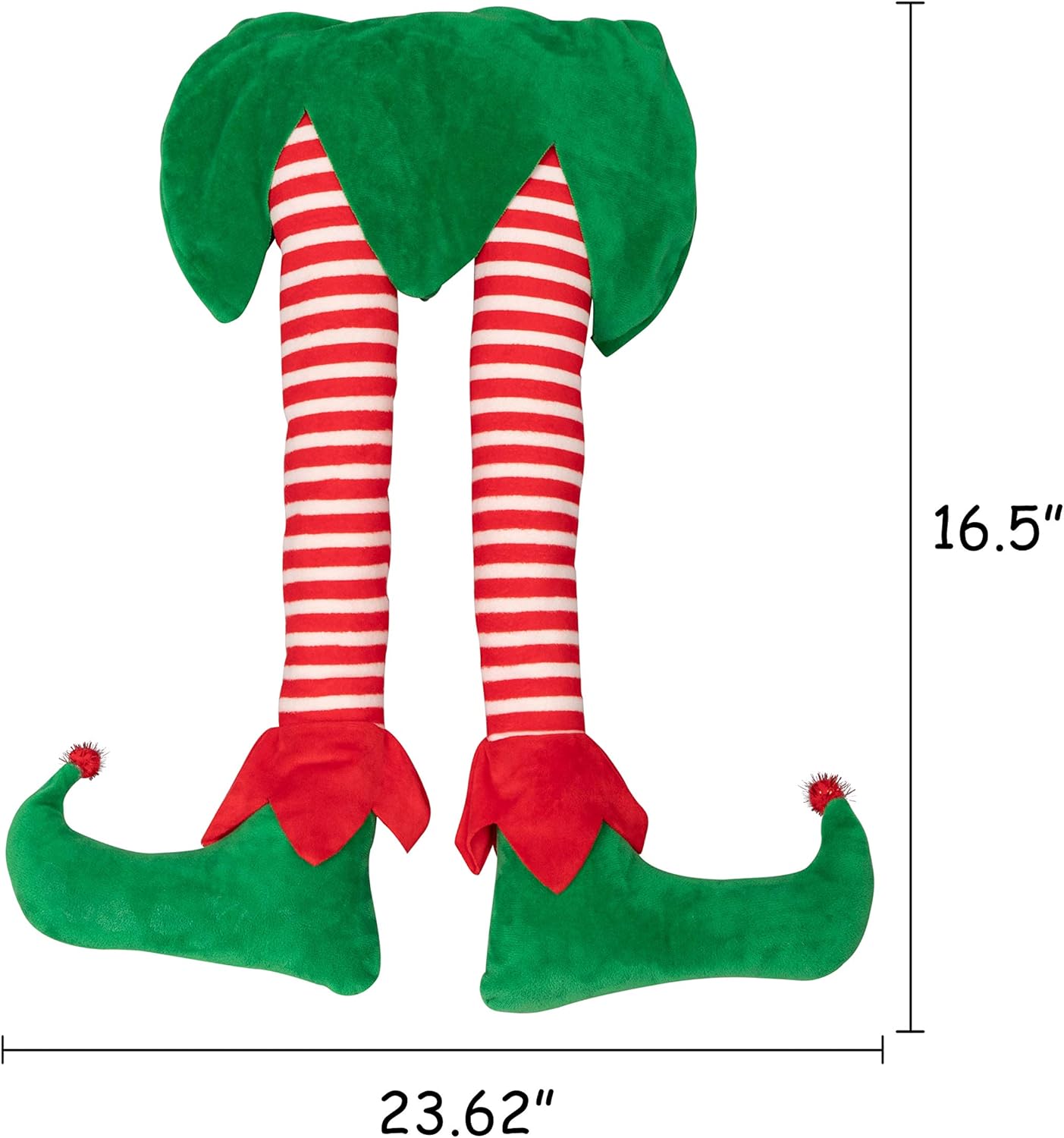 Festive 23” Christmas Elf Stuck Legs Tree Topper - Adorable Holiday Decor for Indoor and Outdoor Celebrations