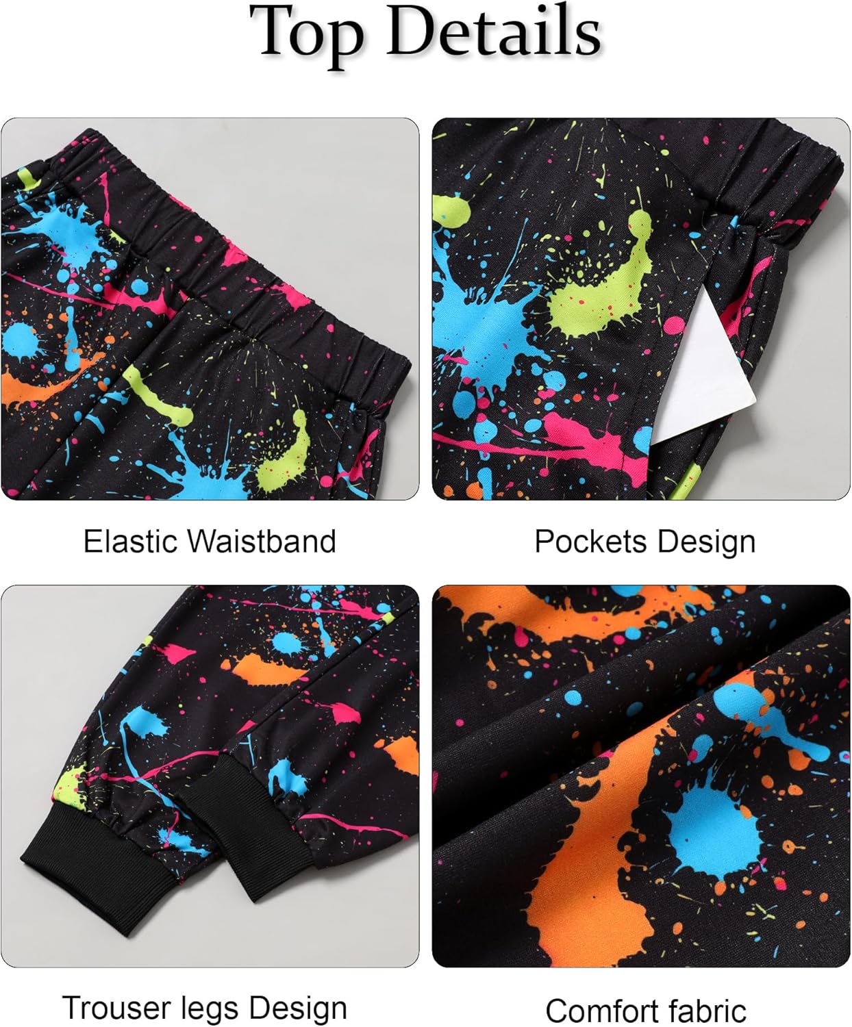 Boy 2 Pcs Clothes Cool 3D Printing Long Sleeve Hoodie & Sweatpants Outfit for 5-12 Years