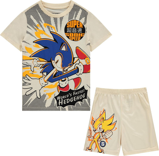 Boys Sonic the Hedgehog Boys 4-20 Jumbo Print Tee & Mesh Short 2Pc Set