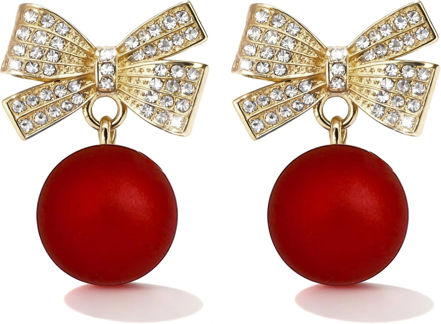 Charming Christmas Earrings Set for Women - Delightful Stocking Stuffers with Festive Bow, Bell, Tree, and Snowflake Dangles for Your Holiday Jewelry Collection!