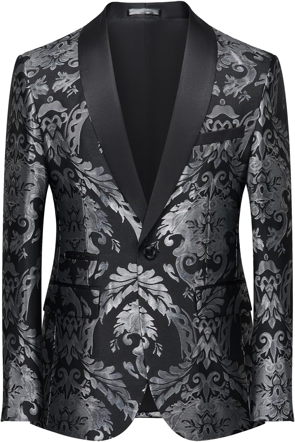 Tuxedo Suits for Men 2 Piece Regular Fit Suit Floral Blazer Jacket Waistcoat Pants Men Suit Set for Wedding Prom