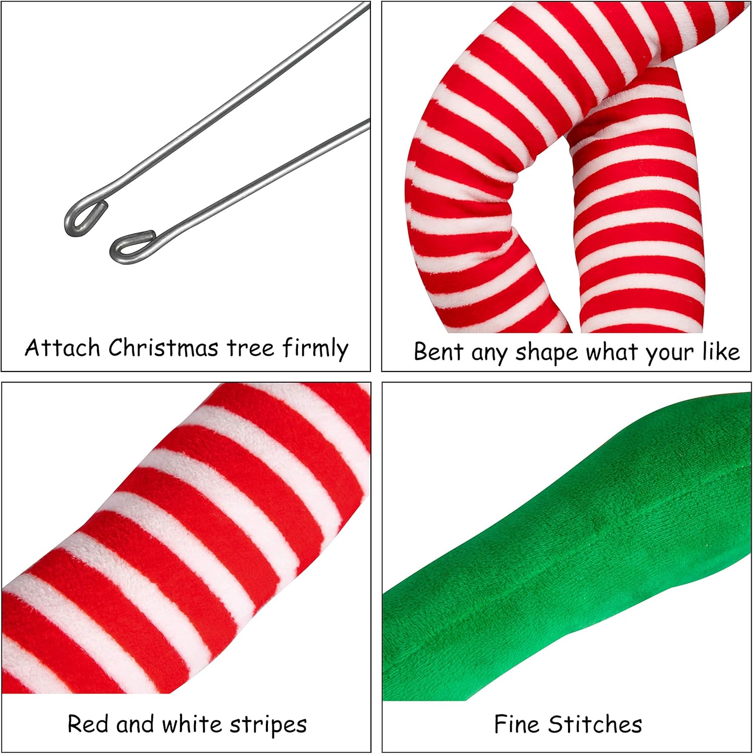 Festive 23” Christmas Elf Stuck Legs Tree Topper - Adorable Holiday Decor for Indoor and Outdoor Celebrations